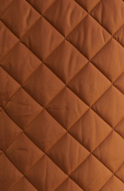 Joules Chatham Longline Quilted Puffer Jacket In Rust