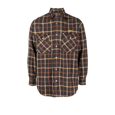Shop Phipps Brown Gold Label Vintage Checked Cotton Shirt
