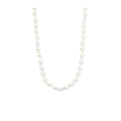 Hatton Labs Silver Pearl And Bead Necklace In Silver
