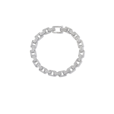 Shop Shay 18k White Gold Pavé Diamond Link Bracelet In Silver