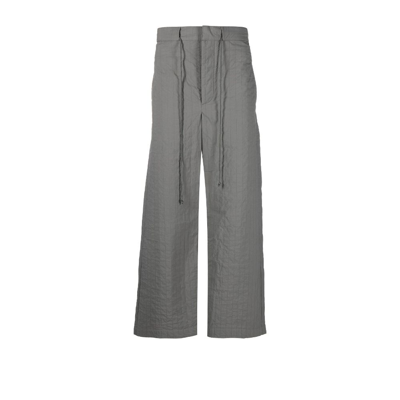 Shop Sage Nation Grey Quilted Straight-leg Trousers