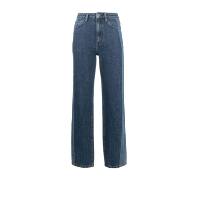 Shop Rotate Birger Christensen Blue Betty Straight-leg Jeans