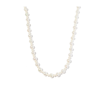 Hatton Labs Sterling Silver Pebbles Pearl Necklace In Silver