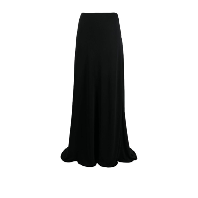 Maximilian Davis Black Full-length Draped Skirt In Black