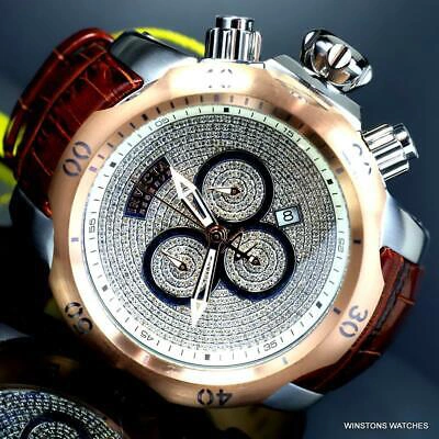 Pre-owned Invicta Reserve Venom Elegant 2.13 Ctw Diamond Swiss Mvt Leather 52mm Watch