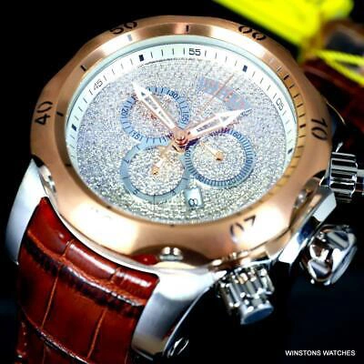 Pre-owned Invicta Reserve Venom Elegant 2.13 Ctw Diamond Swiss Mvt Leather 52mm Watch