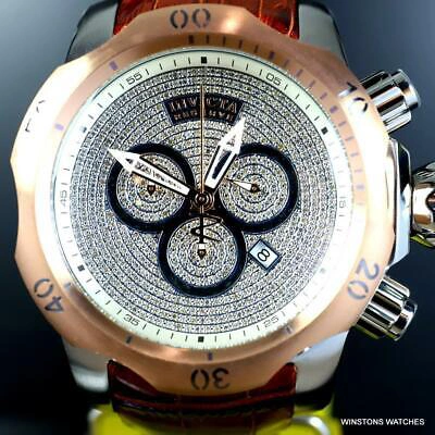 Pre-owned Invicta Reserve Venom Elegant 2.13 Ctw Diamond Swiss Mvt Leather 52mm Watch