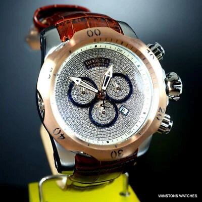 Pre-owned Invicta Reserve Venom Elegant 2.13 Ctw Diamond Swiss Mvt Leather 52mm Watch