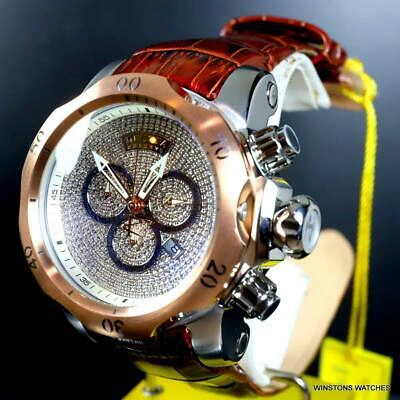 Pre-owned Invicta Reserve Venom Elegant 2.13 Ctw Diamond Swiss Mvt Leather 52mm Watch