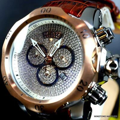 Pre-owned Invicta Reserve Venom Elegant 2.13 Ctw Diamond Swiss Mvt Leather 52mm Watch