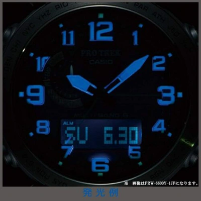 Pre-owned Casio Protrek Prw-6600yb-3jf Multiband 6 Radio Solar Men's Watch Green