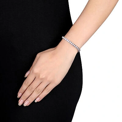 Pre-owned Amour Sterling Silver 2ct Tdw Round Diamond Tennis Bracelet In White