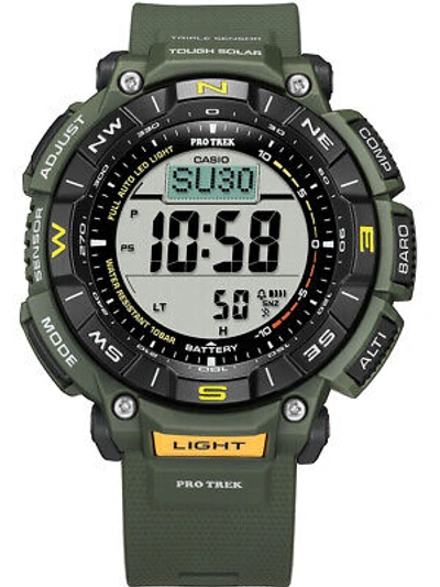 Pre-owned Casio Prg-340-3er Pro Trek Radio Solar 53mm 10atm