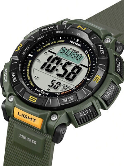 Pre-owned Casio Prg-340-3er Pro Trek Radio Solar 53mm 10atm
