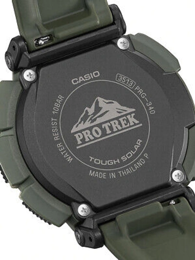 Pre-owned Casio Prg-340-3er Pro Trek Radio Solar 53mm 10atm