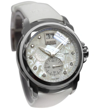 Pre-owned Michel Jordi Icon Snow White 4011400203 Diamonds Mop Ladies Quartz 37mm Watch
