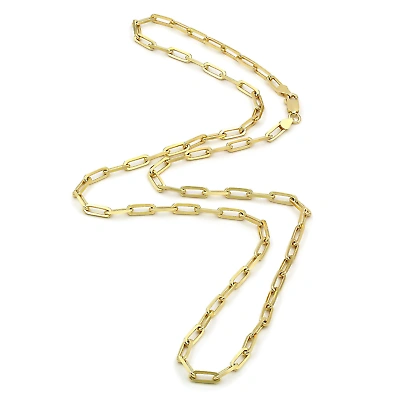 Pre-owned Nuragold 14k Yellow Gold 5mm Paperclip Chain Rolo Elongated Link Cable Bracelet Womens 7"