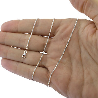 Pre-owned Nuragold 14k White Gold Solid Womens 2mm Diamond Cut Chain Italian Necklace 16"