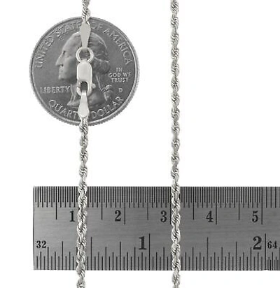 Pre-owned Nuragold 14k White Gold Solid Womens 2mm Diamond Cut Chain Italian Necklace 16"