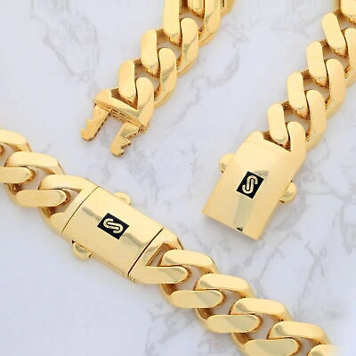 Pre-owned Nuragold 10k Yellow Gold Royal Monaco Miami Cuban Link 15mm Chain Mens Curb Necklace 28"