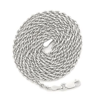Pre-owned Nuragold 14k White Gold Solid Womens 2mm Diamond Cut Chain Italian Necklace 16"