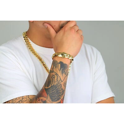 Pre-owned Nuragold 10k Yellow Gold Royal Monaco Miami Cuban Link 15mm Chain Mens Curb Necklace 28"