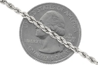 Pre-owned Nuragold 14k White Gold Solid Womens 2mm Diamond Cut Chain Italian Necklace 16"