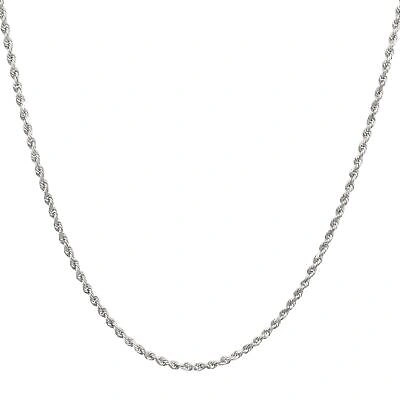 Pre-owned Nuragold 14k White Gold Solid Womens 2mm Diamond Cut Chain Italian Necklace 16"