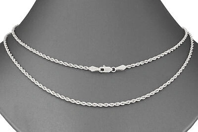Pre-owned Nuragold 14k White Gold Solid Womens 2mm Diamond Cut Chain Italian Necklace 16"