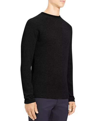 Pre-owned Blend Theory Mens Black Karlsson Ribbed Cashmere  Raglan Sweater Large L 3923-7