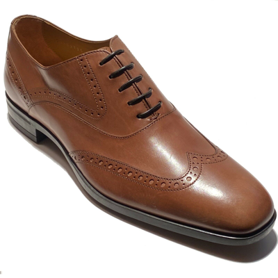 Pre-owned Hugo Boss Italy Brown Leather Wingtip Dress Men's Oxford Derby Formal Casual