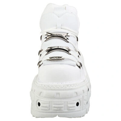 Pre-owned New Rock Rock M-tank106-c1 Unisex White Platform Shoes