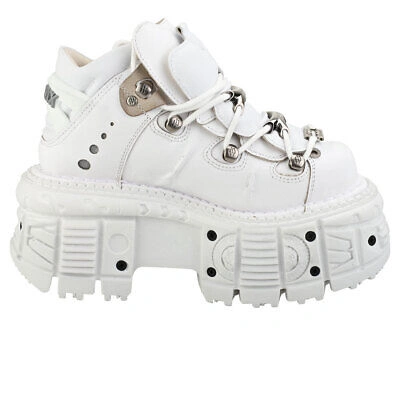 Pre-owned New Rock Rock M-tank106-c1 Unisex White Platform Shoes