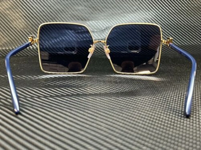 Pre-owned Dolce & Gabbana Dg2279 02 33 Gold Square 60 Mm Women's Sunglasses In Blue