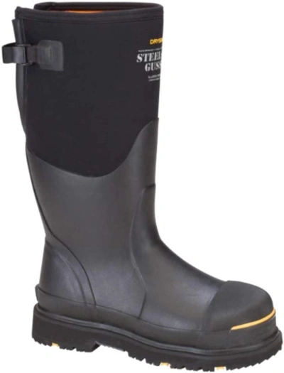 Pre-owned Dryshod Kids'  Men's Steel-toe Adjustable Gusset Work Boots In Black/yellow