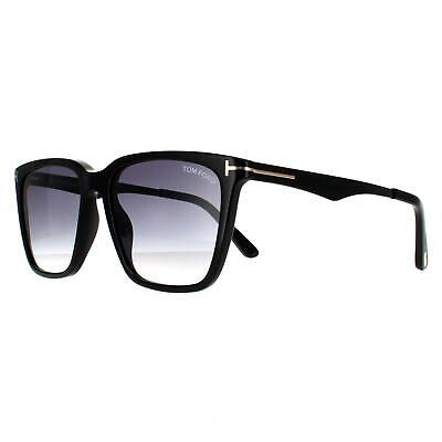 Pre-owned Tom Ford Sunglasses Garrett Ft0862 01b Shiny Black Blue Gray Gradient
