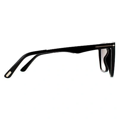 Pre-owned Tom Ford Sunglasses Garrett Ft0862 01b Shiny Black Blue Gray Gradient