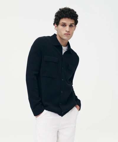 Naadam Cashmere Field Shirt Jacket In Navy