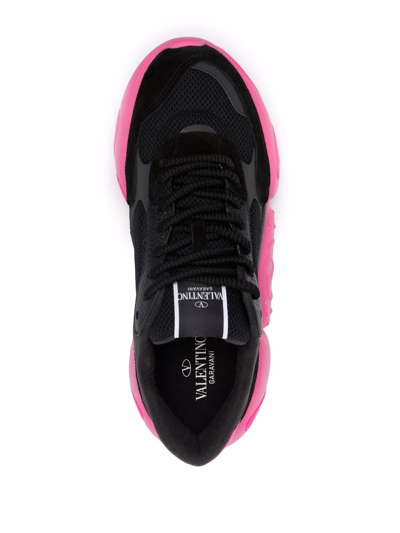 Shop Valentino Bubbleback Suede Sneakers In Black