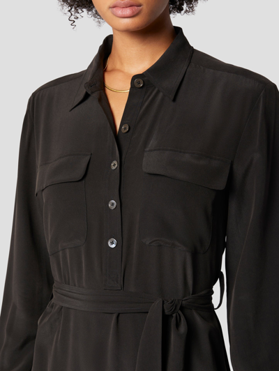 Shop Equipment Lenora Silk Dress In True Black