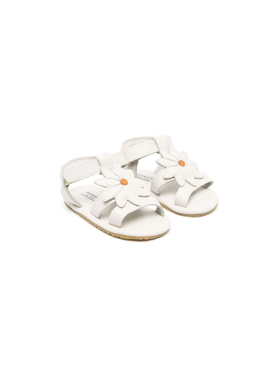 Shop Donsje Daisy Open-toe Calf-leather Sandals In White