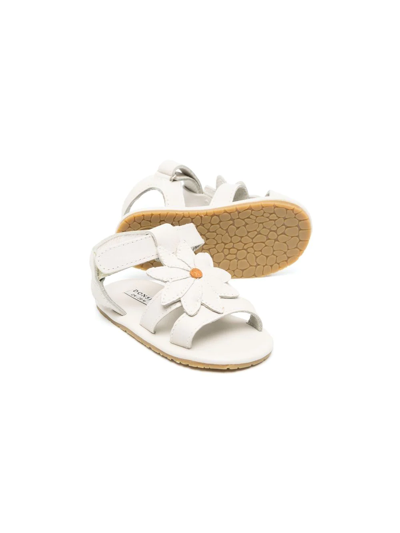 Shop Donsje Daisy Open-toe Calf-leather Sandals In White