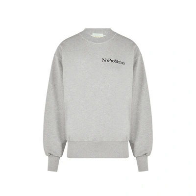 Shop Aries Sweatshirt Mini No Problemo En Coton In Gris
