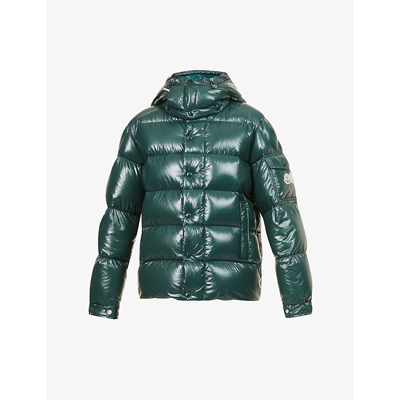Shop Moncler Women's Dark Green Maya Padded Shell-down Jacket