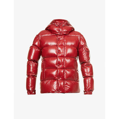 Shop Moncler Maya Padded Shell-down Jacket In Red