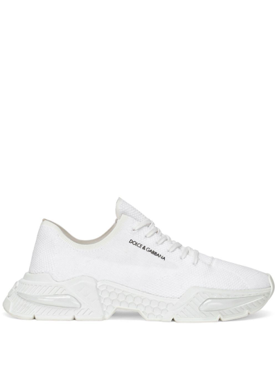 Shop Dolce E Gabbana Men's  White Polyester Sneakers