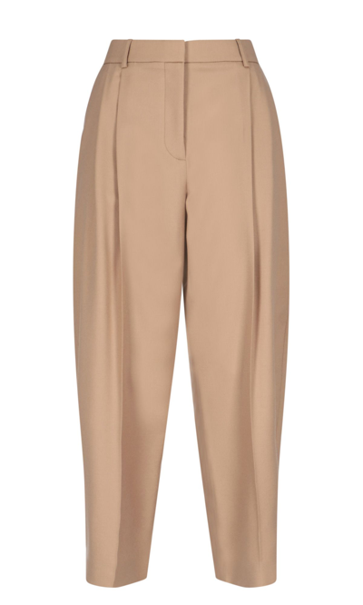 Shop Stella Mccartney Women's  Beige Cotton Pants