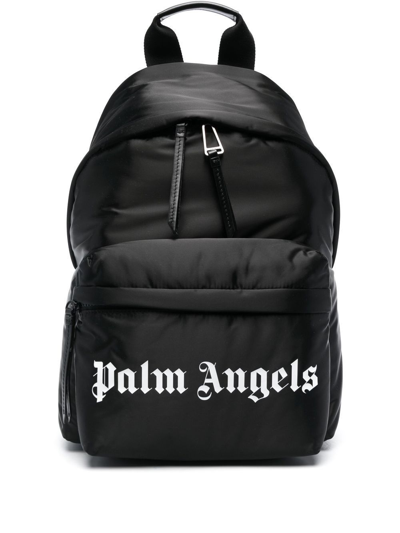 Shop Palm Angels Men's  Black Polyamide Backpack
