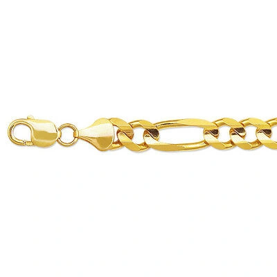 Pre-owned R C I 10k Yellow Gold 22" Mens Solid Figaro Curb Link Chain/necklace 6.5mm 23 Grams In No Stone