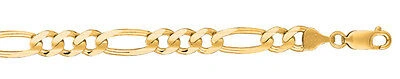 Pre-owned R C I 10k Yellow Gold 22" Mens Solid Figaro Curb Link Chain/necklace 6.5mm 23 Grams In No Stone